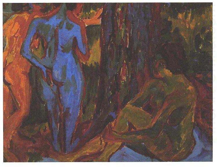 Ernst Ludwig Kirchner Three nudes